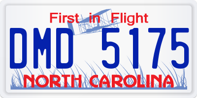 NC license plate DMD5175