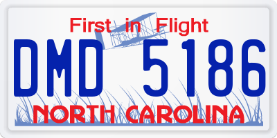 NC license plate DMD5186