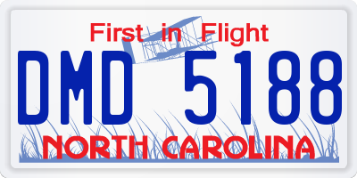 NC license plate DMD5188