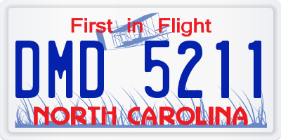 NC license plate DMD5211