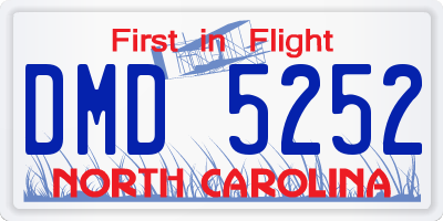 NC license plate DMD5252