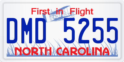 NC license plate DMD5255
