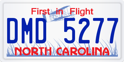 NC license plate DMD5277