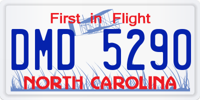 NC license plate DMD5290