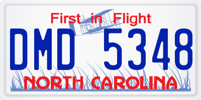 NC license plate DMD5348