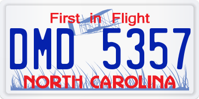 NC license plate DMD5357