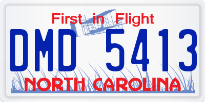 NC license plate DMD5413