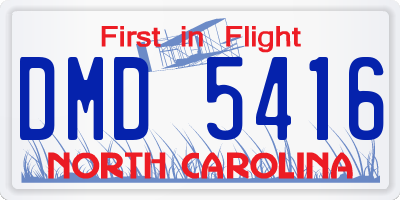 NC license plate DMD5416