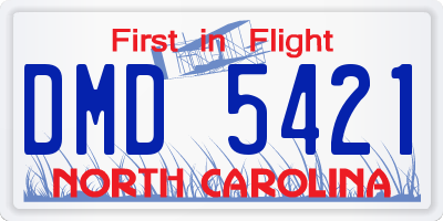 NC license plate DMD5421
