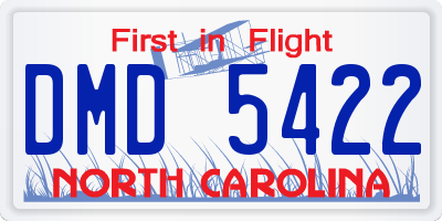 NC license plate DMD5422