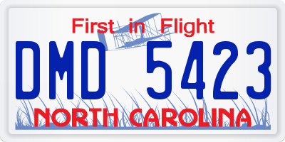 NC license plate DMD5423