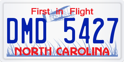 NC license plate DMD5427