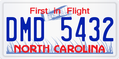 NC license plate DMD5432