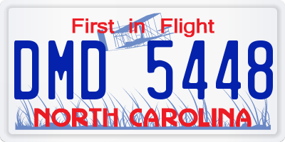 NC license plate DMD5448