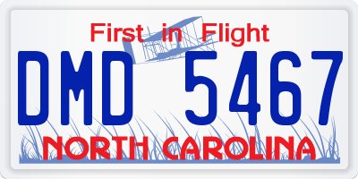 NC license plate DMD5467