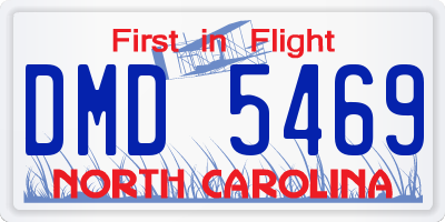 NC license plate DMD5469