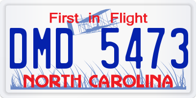 NC license plate DMD5473