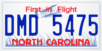 NC license plate DMD5475