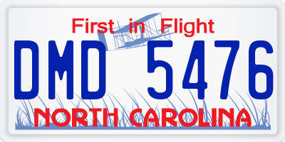 NC license plate DMD5476