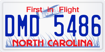 NC license plate DMD5486