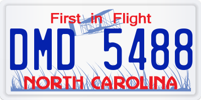 NC license plate DMD5488