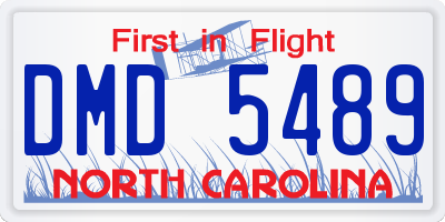 NC license plate DMD5489