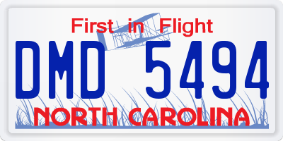 NC license plate DMD5494