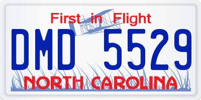 NC license plate DMD5529