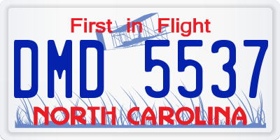 NC license plate DMD5537