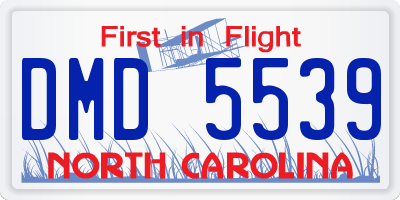 NC license plate DMD5539