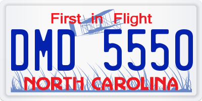 NC license plate DMD5550