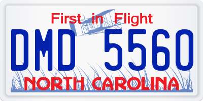 NC license plate DMD5560