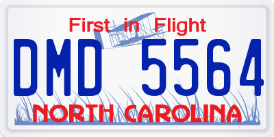 NC license plate DMD5564
