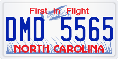 NC license plate DMD5565