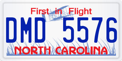 NC license plate DMD5576