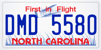 NC license plate DMD5580