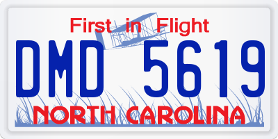 NC license plate DMD5619