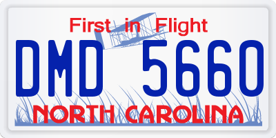 NC license plate DMD5660