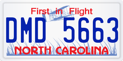 NC license plate DMD5663