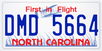 NC license plate DMD5664