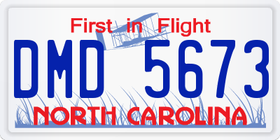 NC license plate DMD5673