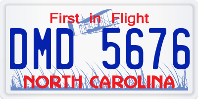 NC license plate DMD5676
