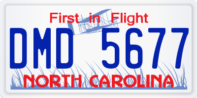 NC license plate DMD5677