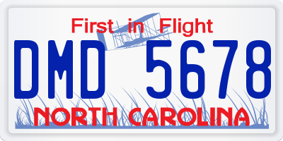 NC license plate DMD5678