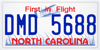 NC license plate DMD5688