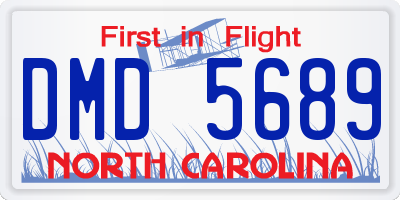 NC license plate DMD5689