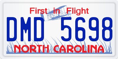 NC license plate DMD5698