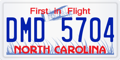 NC license plate DMD5704