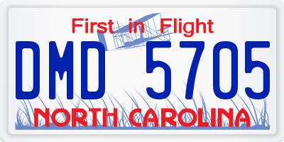 NC license plate DMD5705