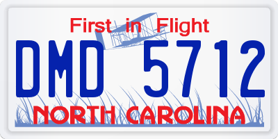 NC license plate DMD5712